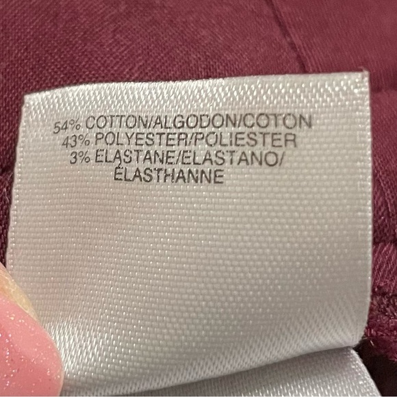 Anne Klein burgundy crop pant - Picture 8 of 8